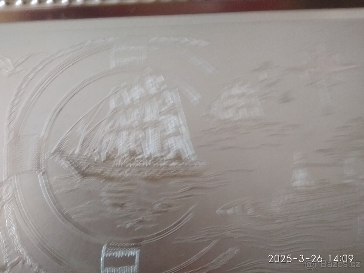 Retro kovový, hliníkový podnos - 3