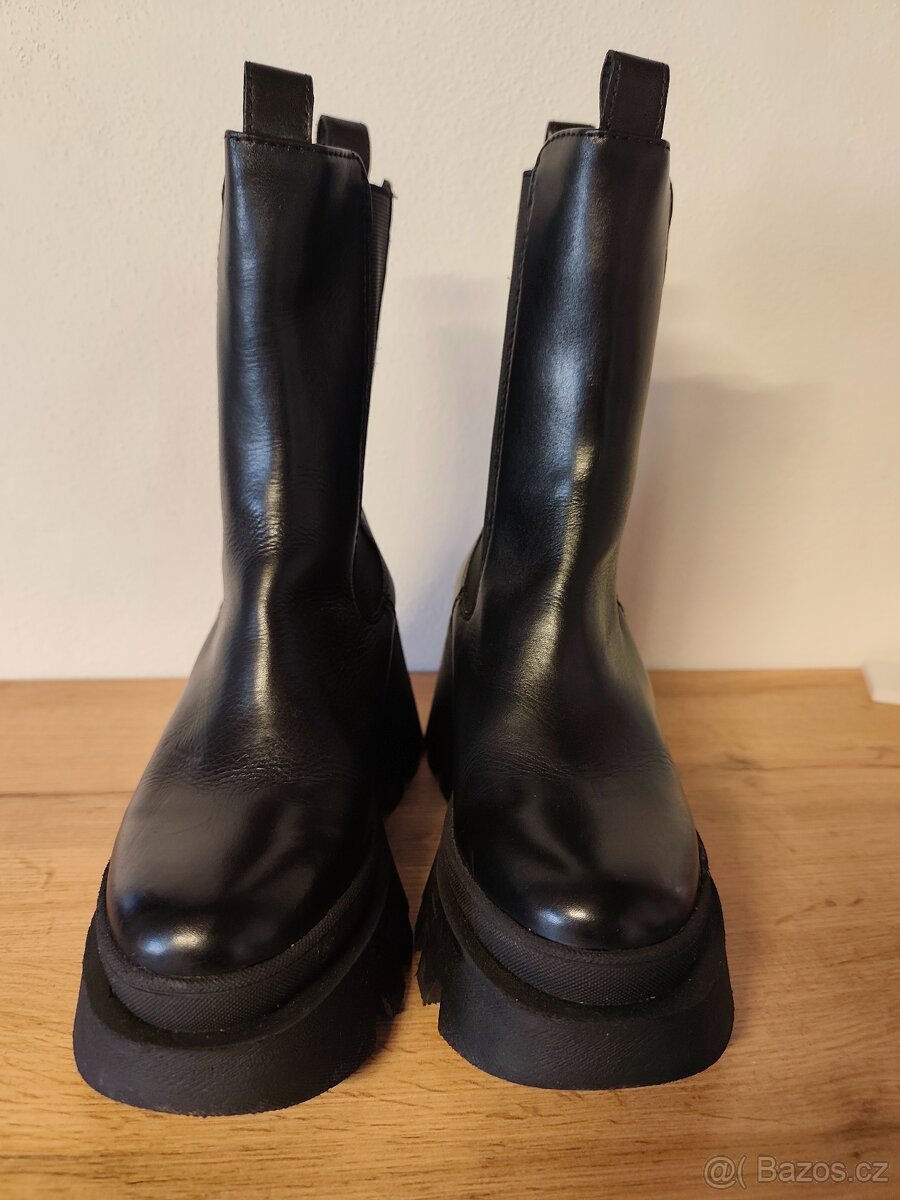 Kožené boty na platformě Badura 37 - 3