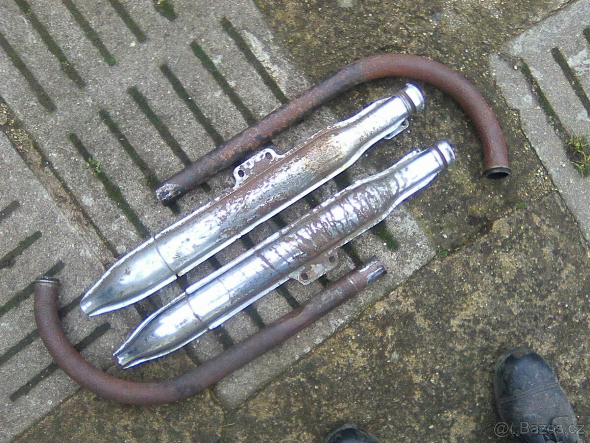 Jawa-čz 175/356- výfuky rybiny/doutníčky s koleny,válec 125 - 3