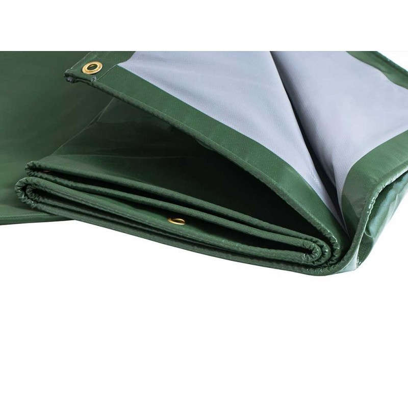 Zakrývací plachta KATARO zelená / šedá PVC 500g/1m² - 3