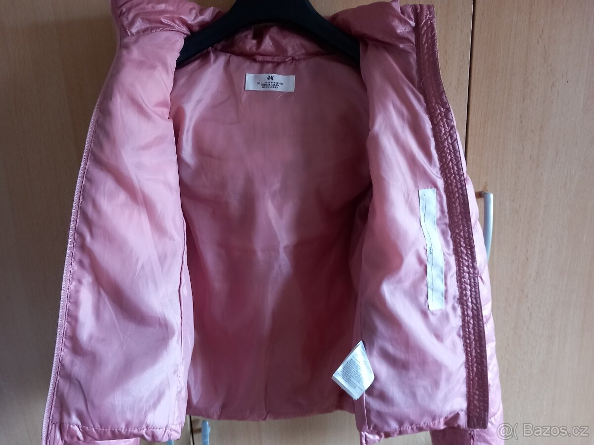 dívčí prošívaná bunda H&M vel. 134-140 skoro nová - 3