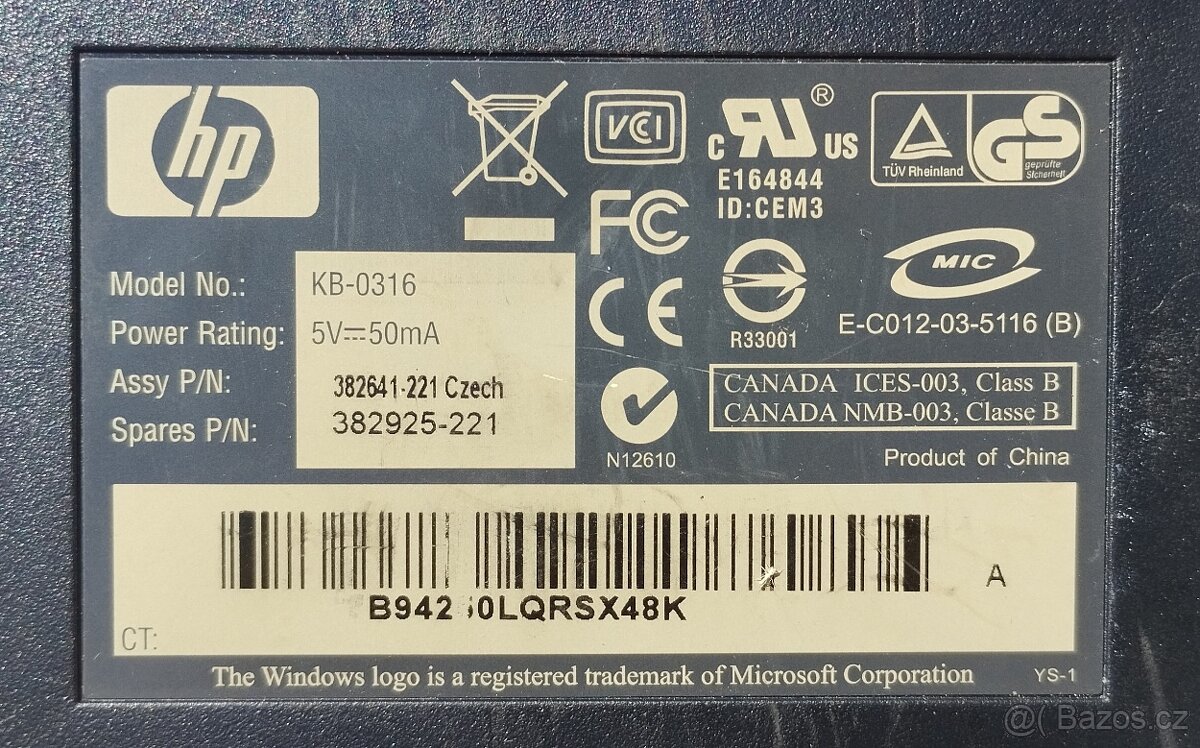KLÁVESNICE HP - 3