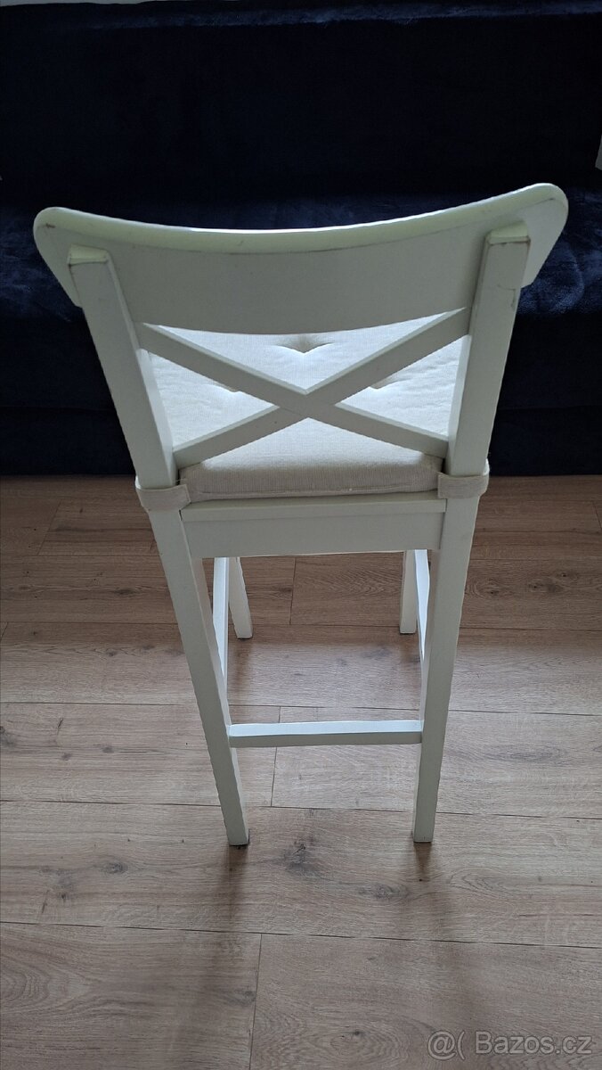 Barová židle bílá - 3