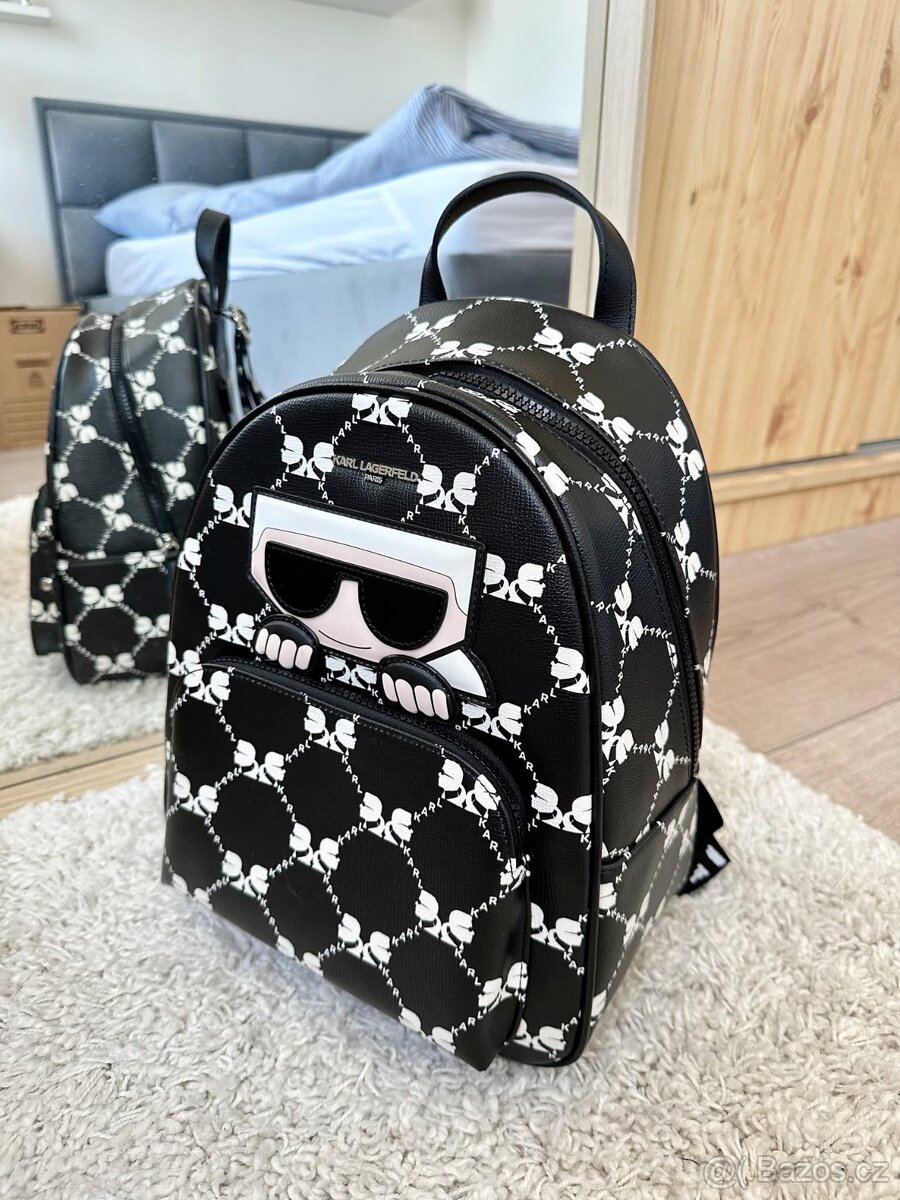 KARL LAGERFELD KRÁSNÝ ČERNÝ BATOH - 3
