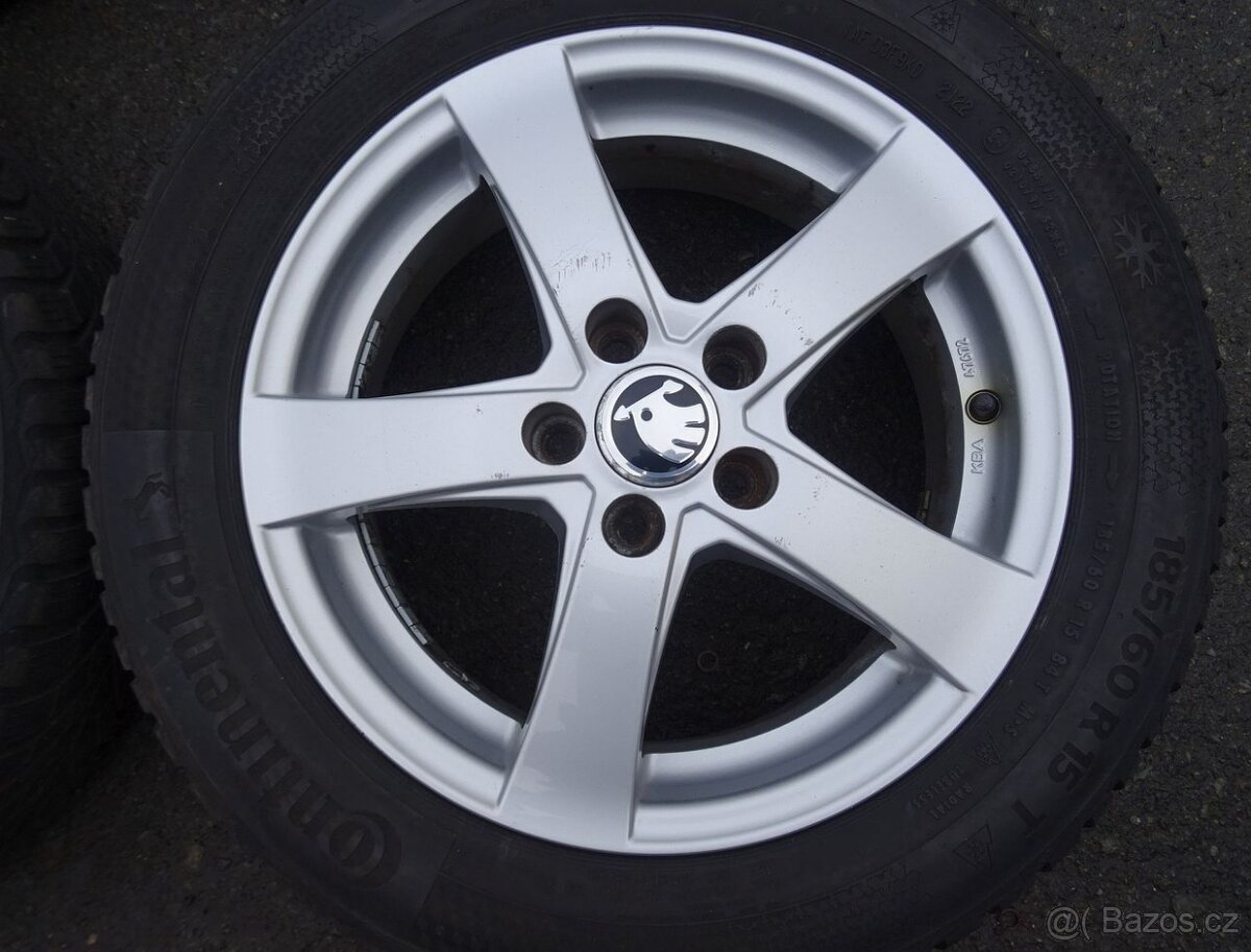 Alu disky na Škoda Fabia, 15", 5x100,ET 38, zimní sada - 3