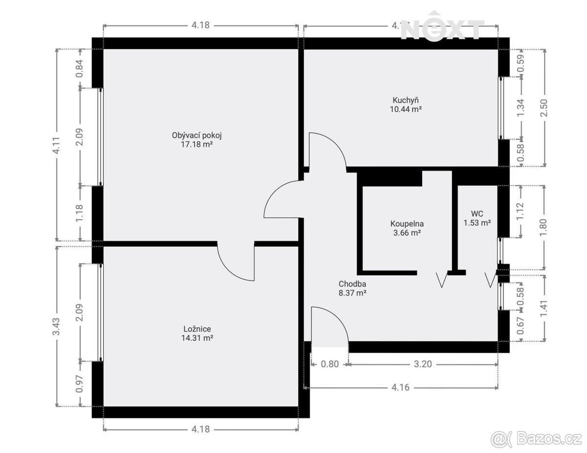 Pronájem byt 2+1, 55㎡ - 3
