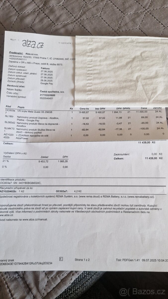 Prodám VR brýle Meta Quest 3S - 3