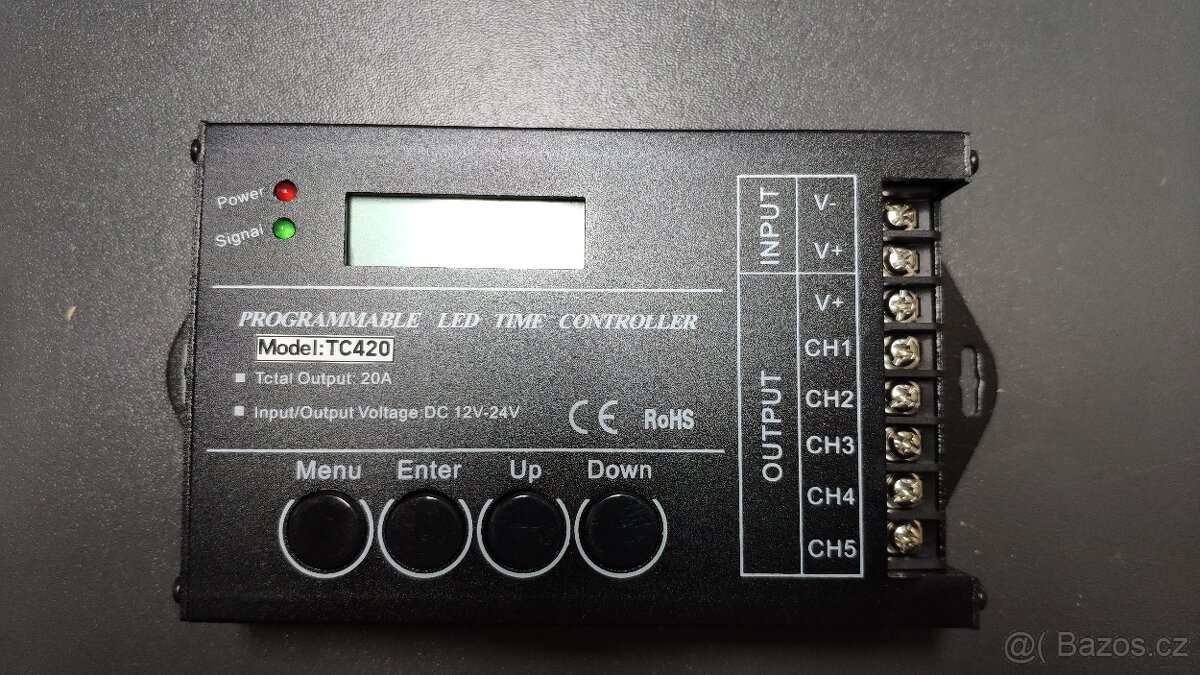 Programovatelný časový ovladač USB 5ch/20A pro Led - 3