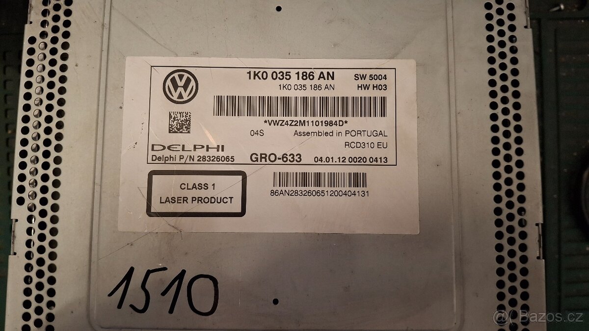 Autorádio VW RCD310 - Originál + PIN, funkční, Delphi - 3
