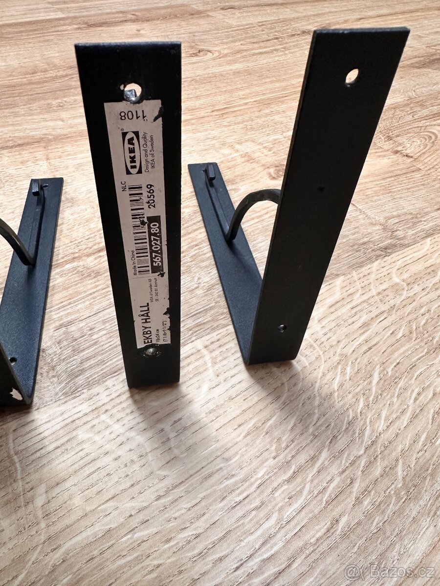 8 černých kovových konzolí Ikea Ekby Hall - 3