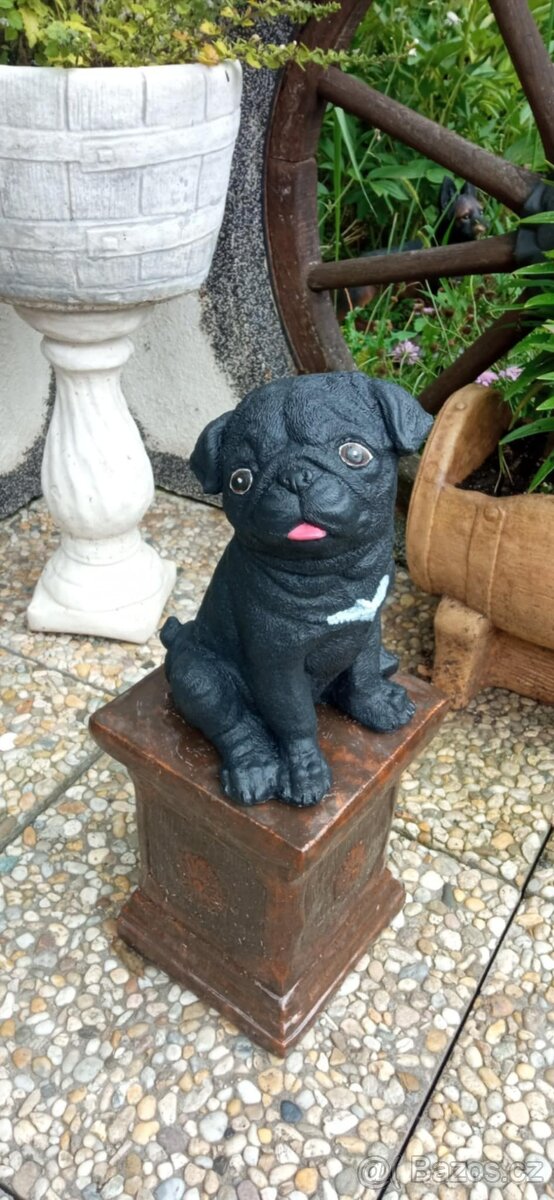 Zahradní dekorace- Soška Mopsík 2 - 3