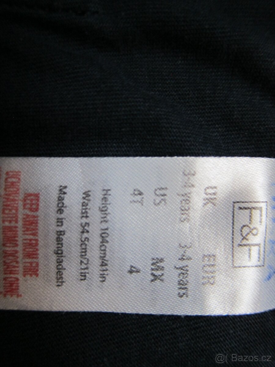 Šortky (kraťasy) černé bavlněné vel. 104 - 3