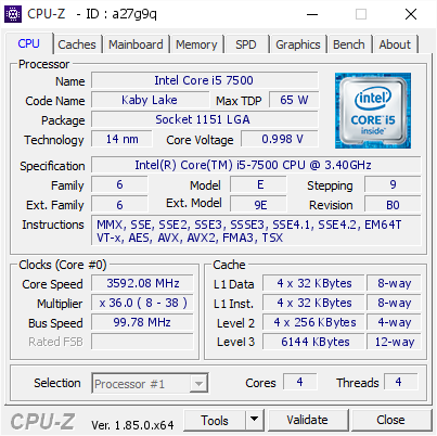 Intel Core i5 7500 - 3