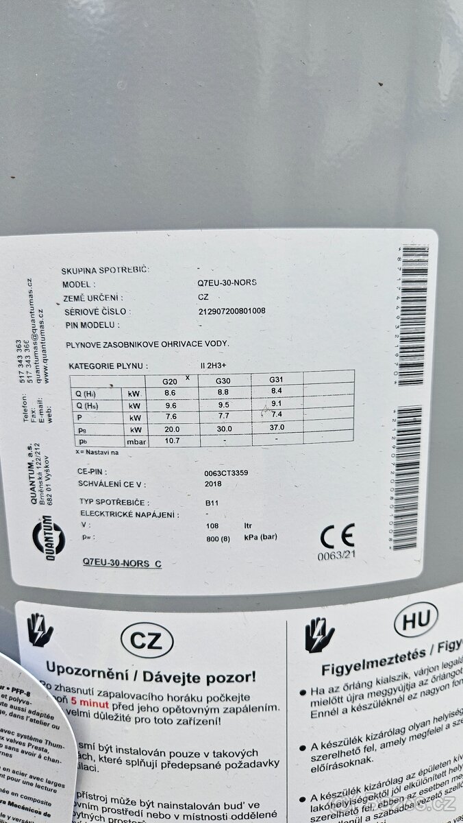 Plynový bojler - 3