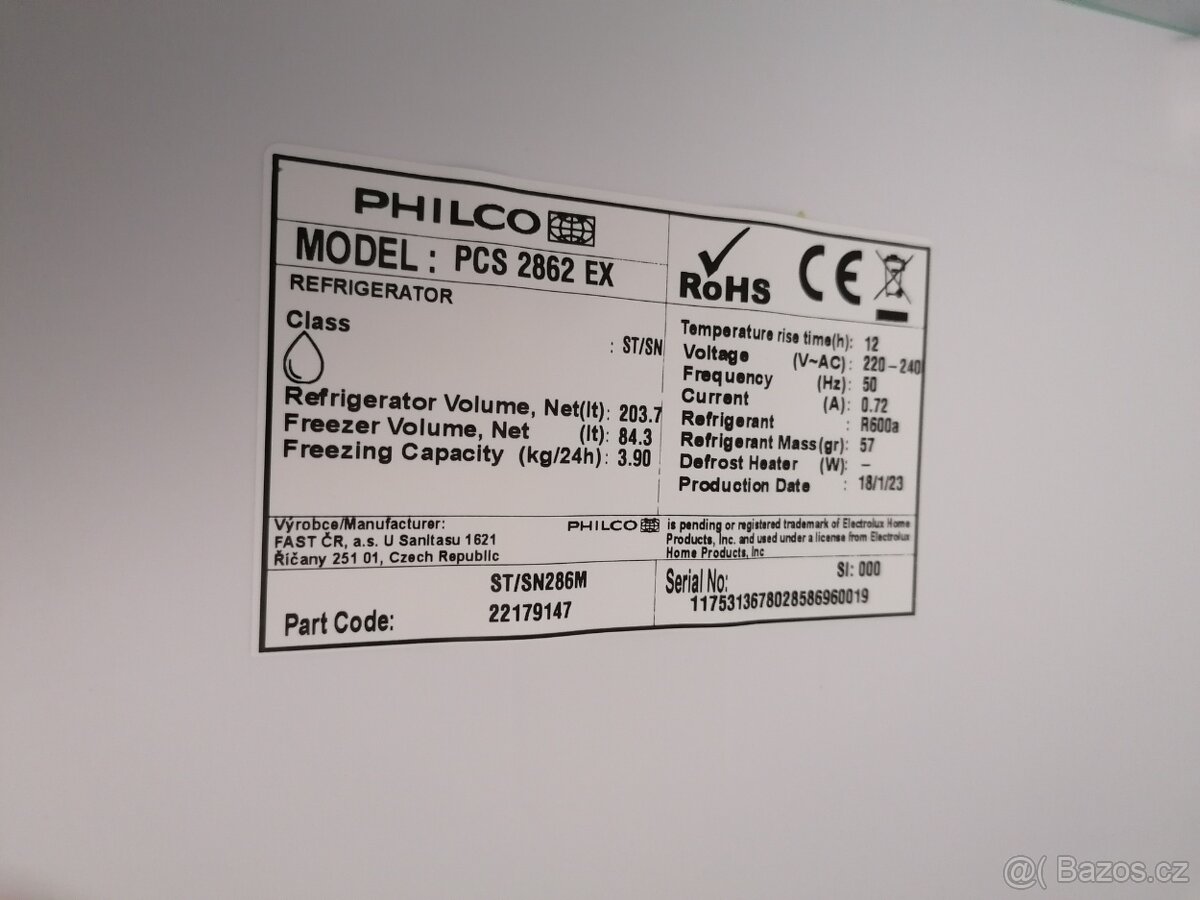 kombinovaná chladnička Philco PCS 2862 EX - 3