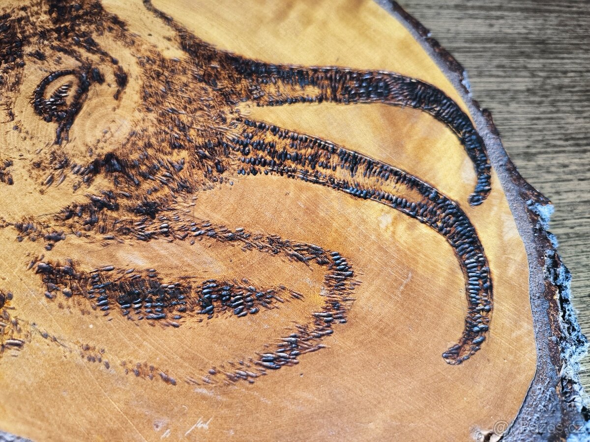 obraz myslivecký vypalovaný 38x23x2,5 cm - 3