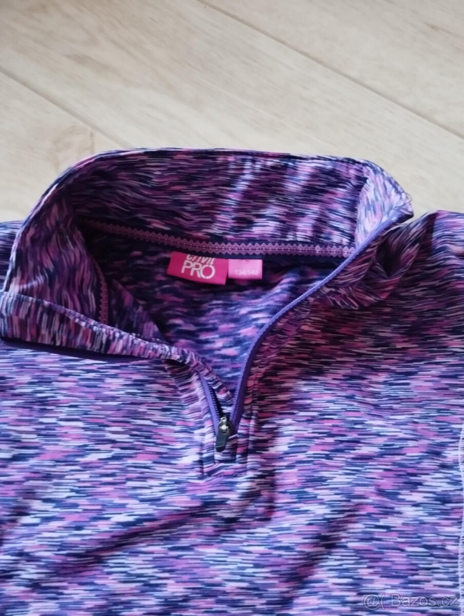 Dívčí thermo triko / mikina vel. 134/140 Crivit PRO fialové - 3
