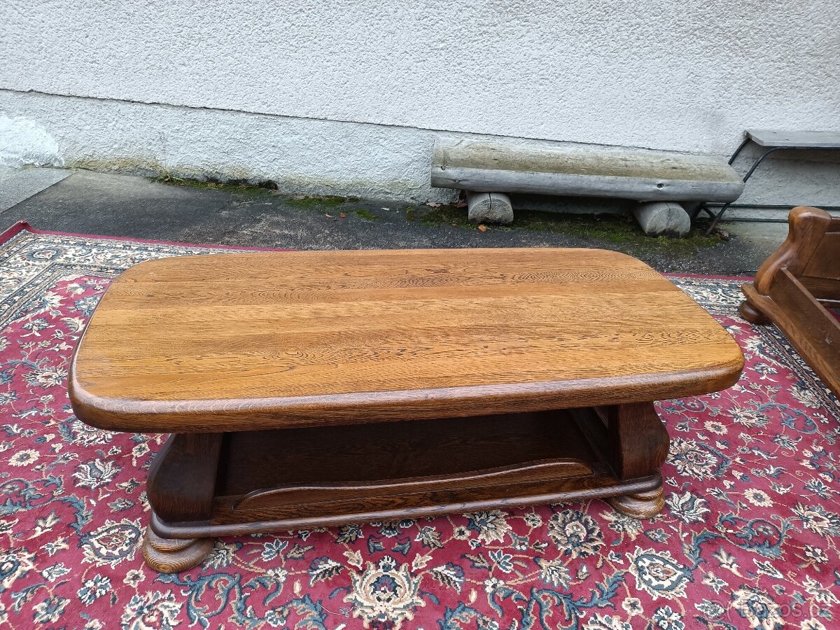 XXL Rustikální kožená sedací souprava 3 - 2 - 1, stolek - 3