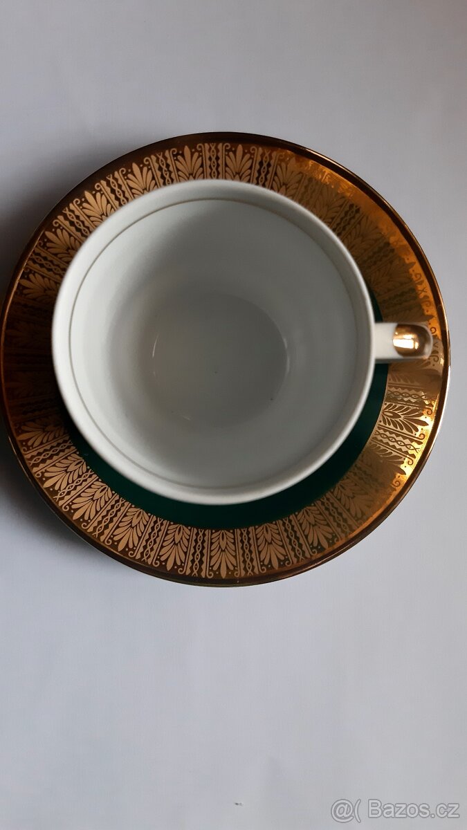 Nádherné porcelánové hrníčky bohatě zlacené sada 6 ks - 3