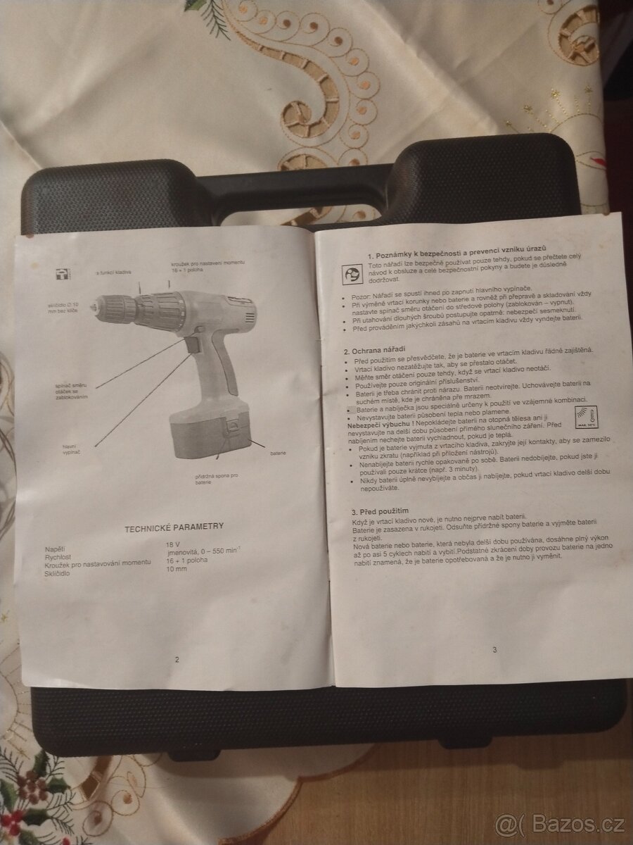Profesionální bateriová příklepová vrtačka 18V - 3