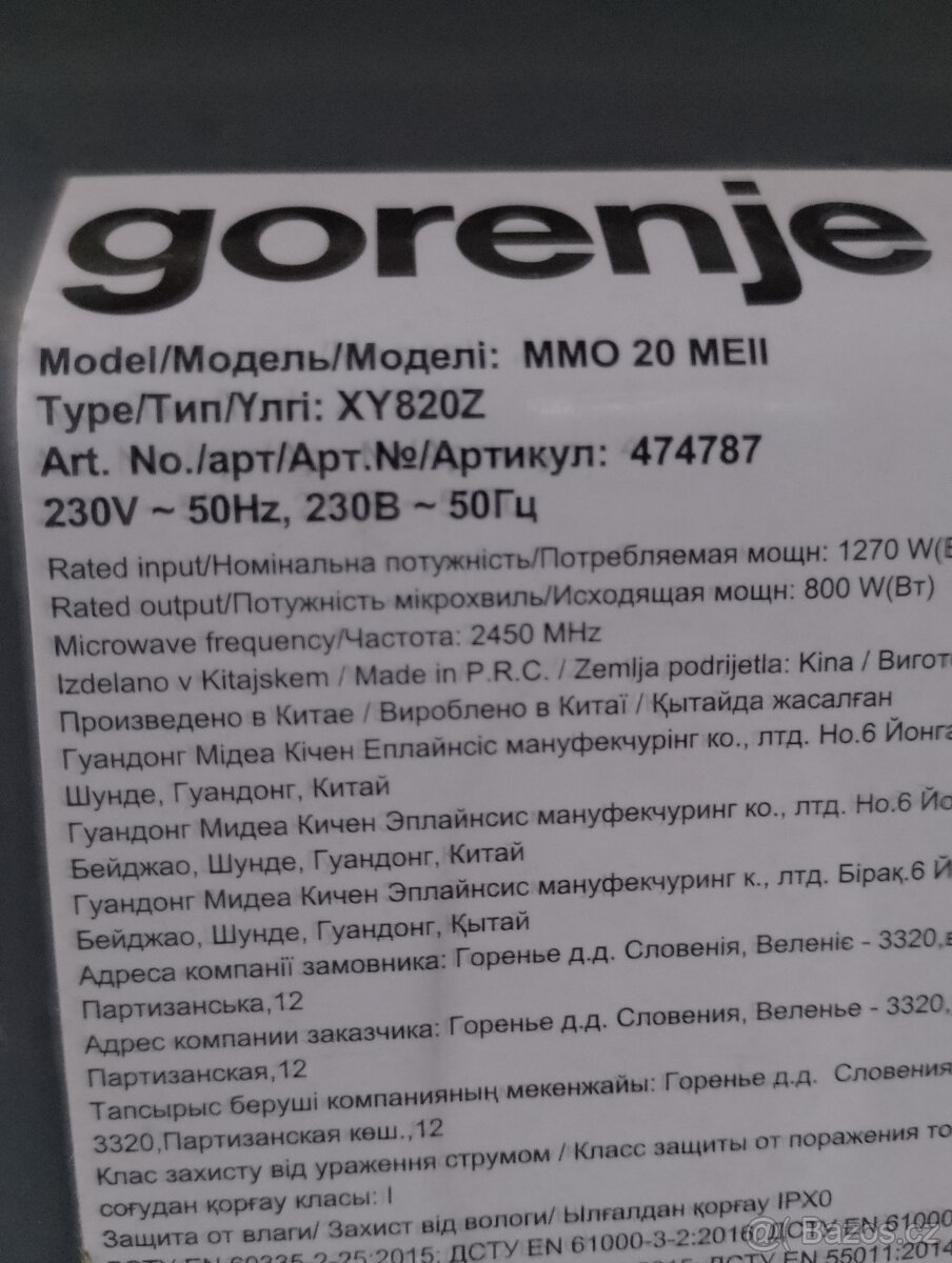 Mikrovlnná trouba Gorenje MMO 20 MEII - 3