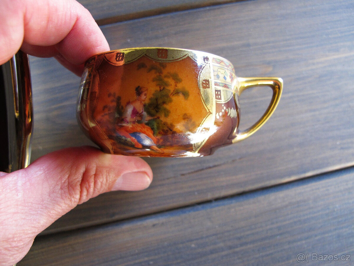 Pozlacený starožitný porcelánový servis DONATELLO - 3