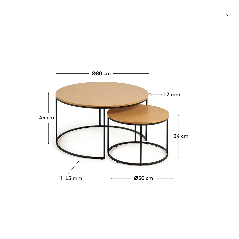 Set dvou dubových konferenčních stolků - 3