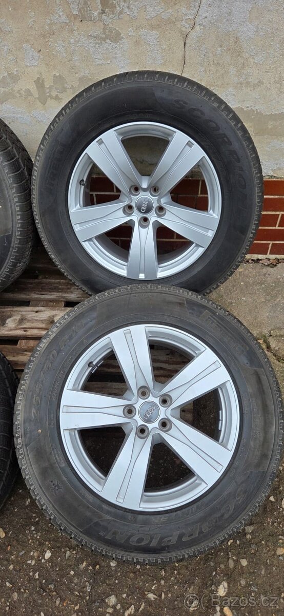 Alu kola R18, 5x112 Audi Q7, zimní pneu 255/60 - 3