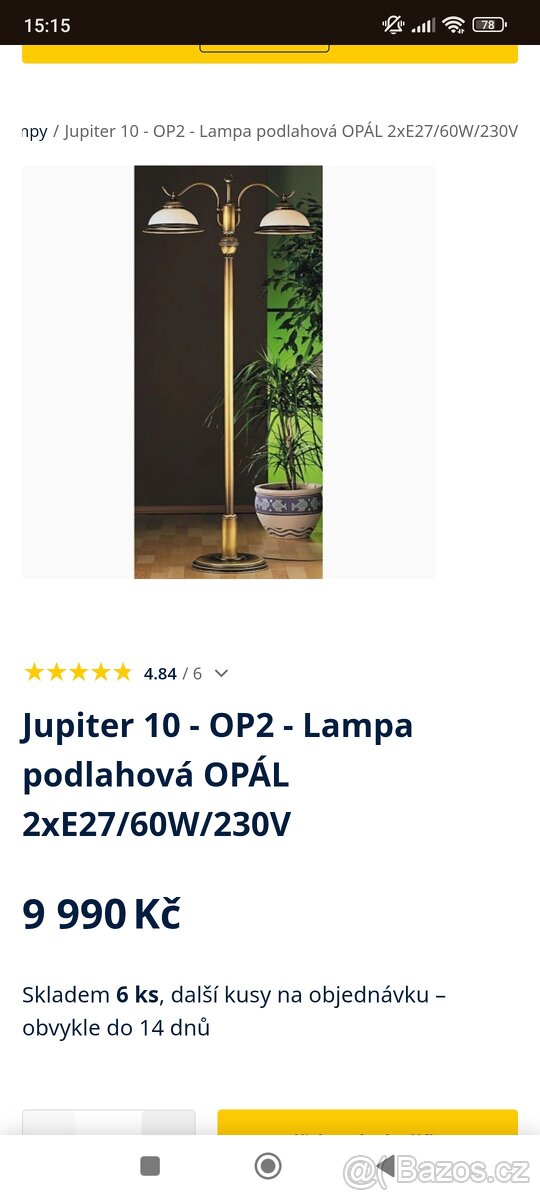 Prodám podlahová lampa Jupiter - 3