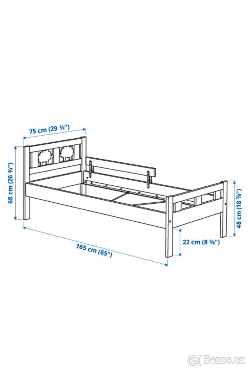 Dětská postel IKEA 160x70 s roštem - 3