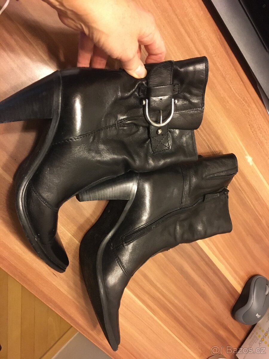 Kožené polokozačky vel. 38 - 3