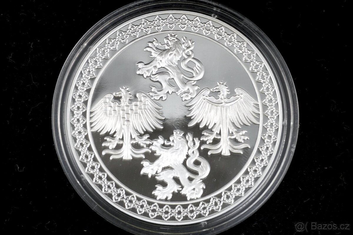 Stříbrná medaile Svatý Václav 50 mm Ag Proof - 3