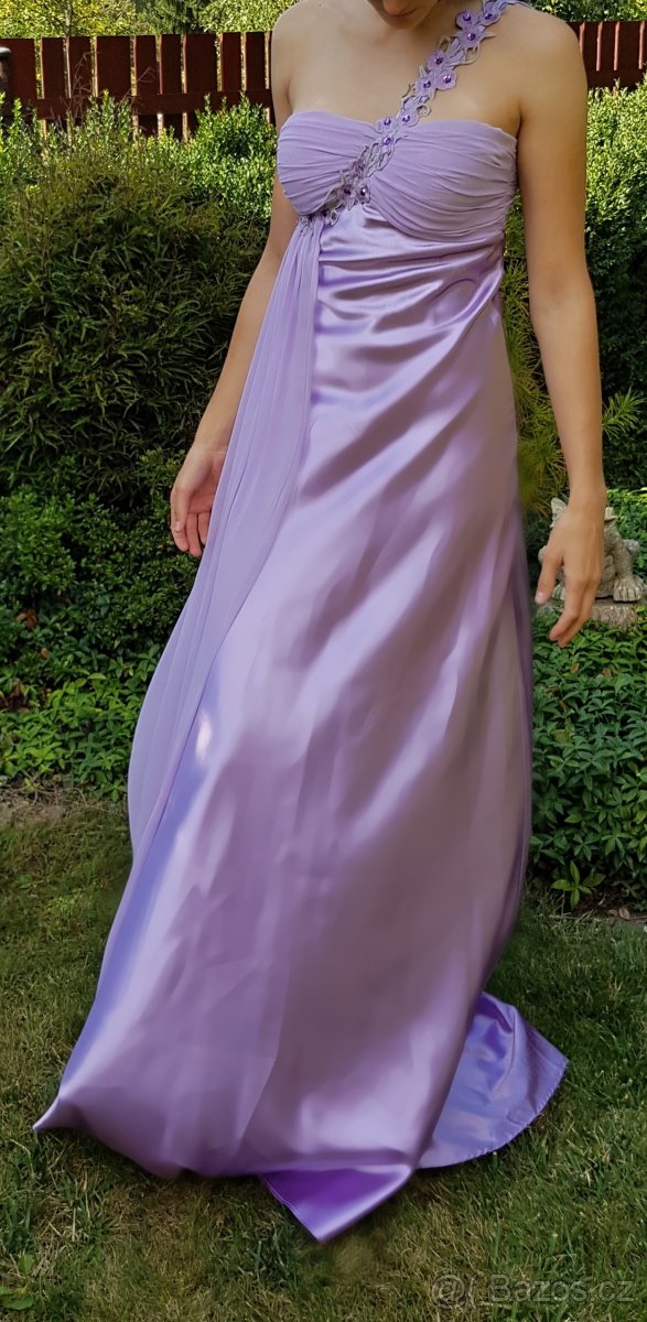 Šaty splývavé plesové satén - 3