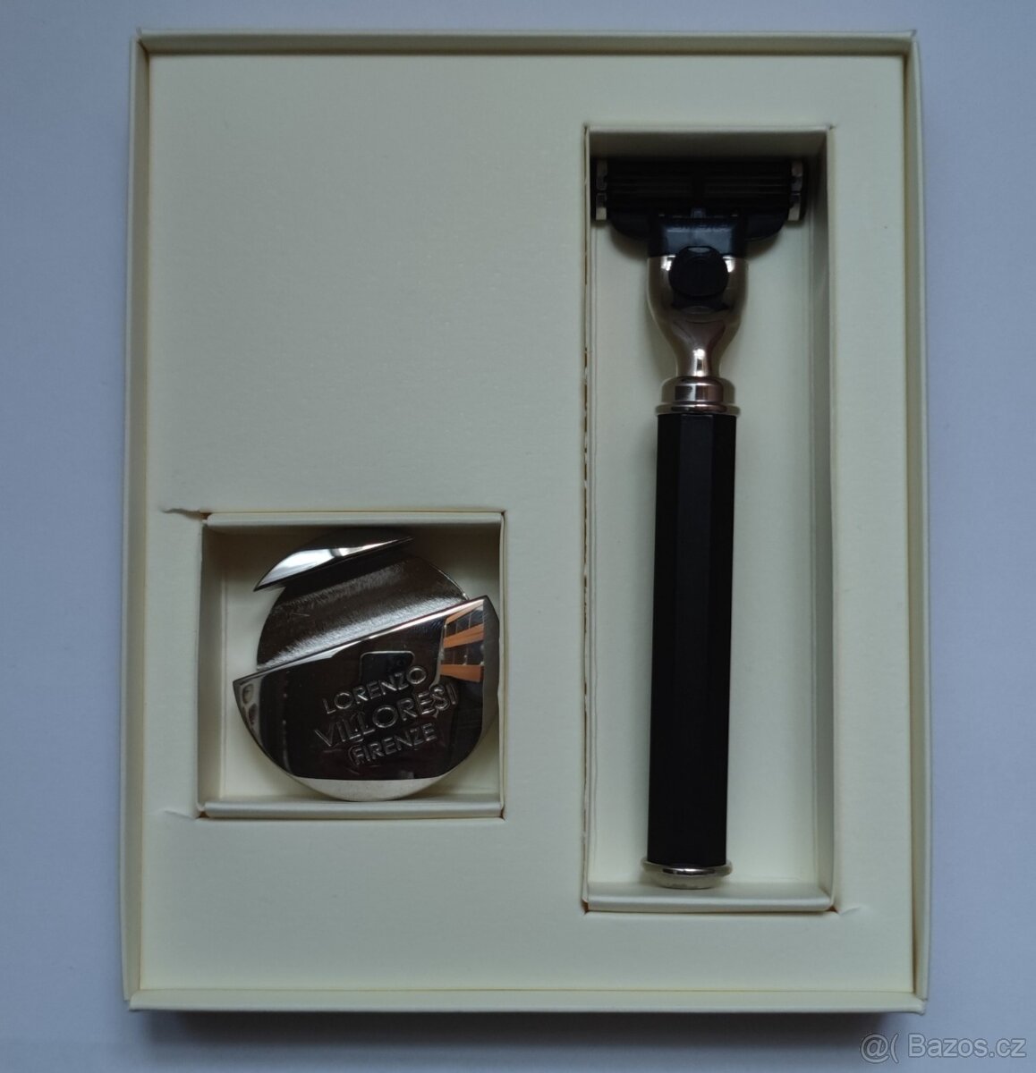 Břitva z rukojetí z ebenového dřeva s podstavcem - 3