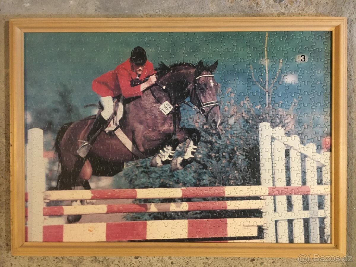 Zarámované puzzle - koně, set 4ks - 3