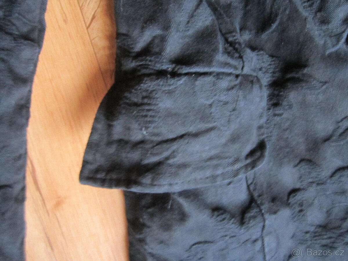 Podzimní černý kabát délka 94 cm, vel. M/L, bavlna, Itálie - 3