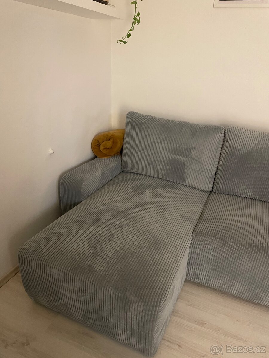 Šedá pohovka do L s úložným prostorem - 3