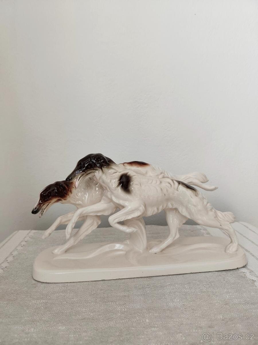 Hertwig chrti psy porcelánová soška - 3