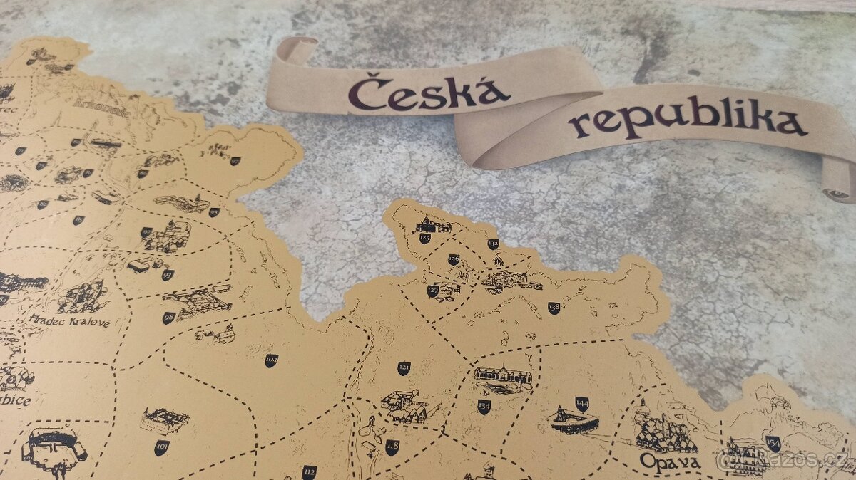 VELKÁ ZLATÁ STÍRACÍ MAPA ČR - NEPOUŽITÁ - 3