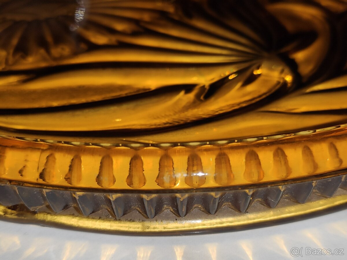 Krásný podnos tác lisované sklo - 3