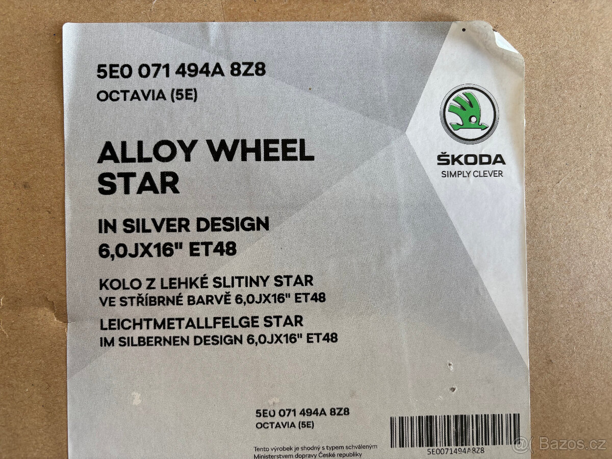 Škoda Octavia III a ostatní koncern 6.0J x 16 ET 48 - 3