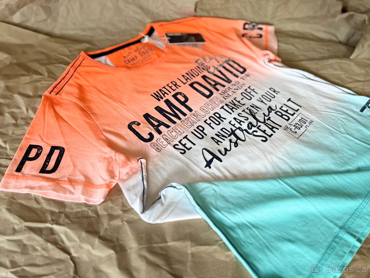 Pánské Tričko Camp David Speed Orange Ombre vel. L Nové - 3