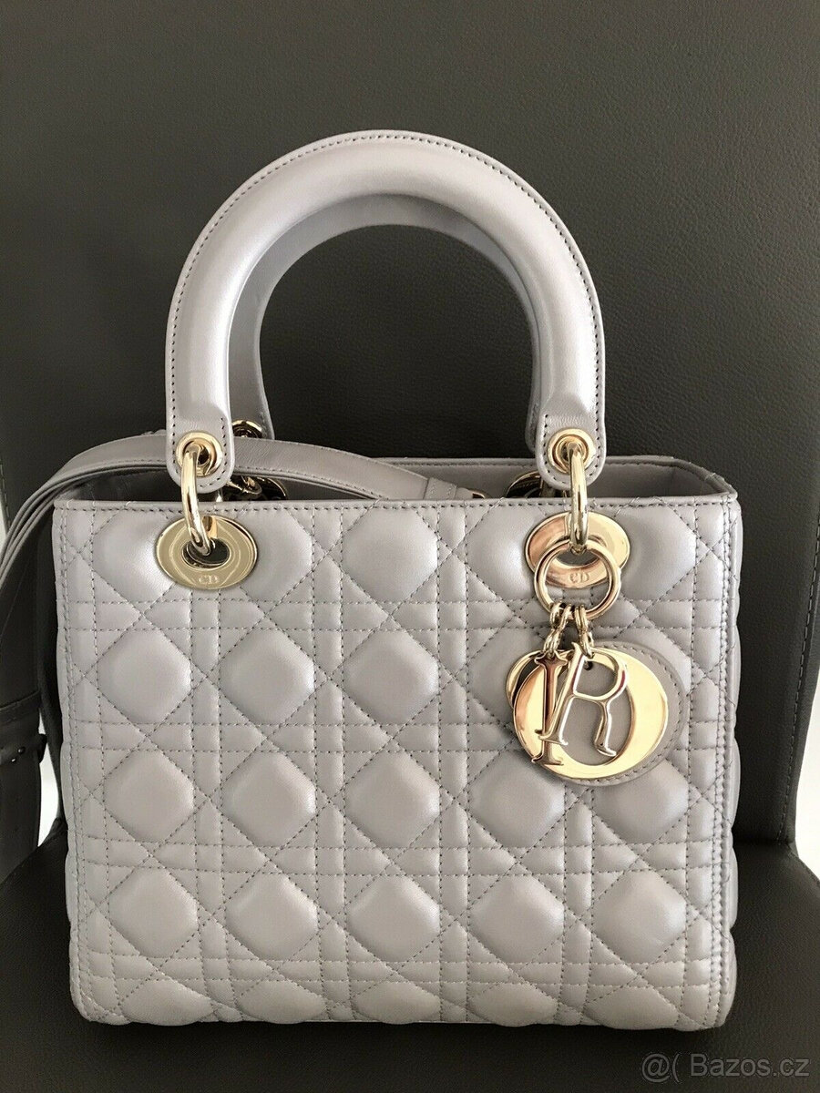 Dámská kabelka DIOR s účtenkou, úplně nová, světle šedá, kom - 3