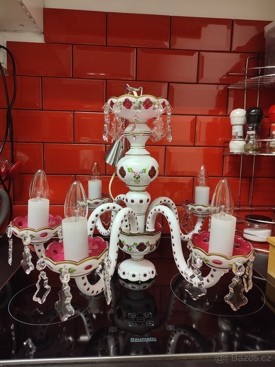 Lustr z přejímaného skla s ověsy - 3