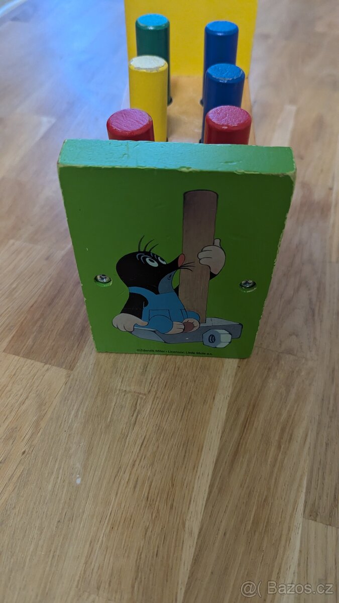 dřevěné hračky - zatloukačka krtek - 3