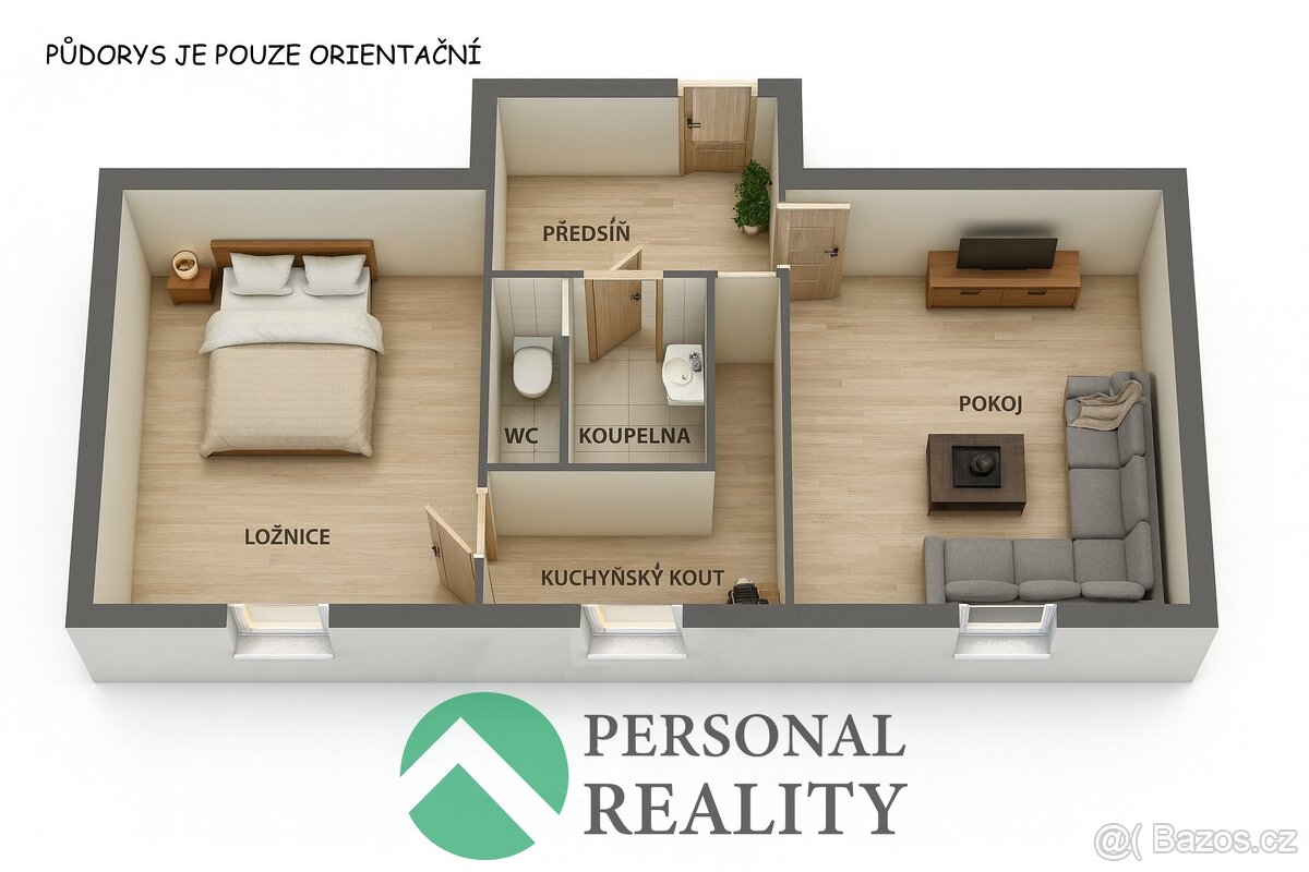 Prodej bytu 2+1 55 m², Cheb, ev.č. 02746 - 3