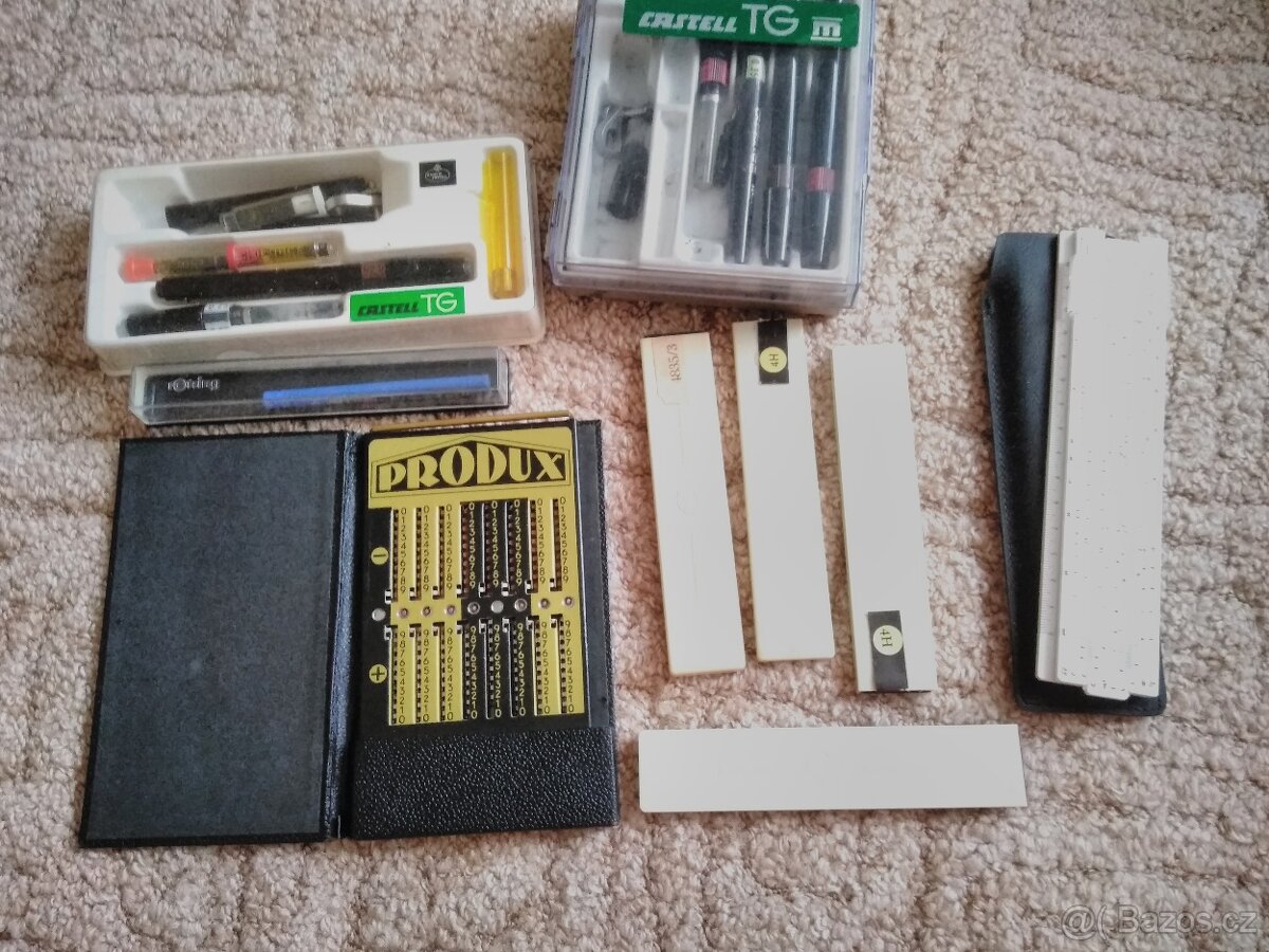 Staré kancelářské a rýsovací potřeby - 3