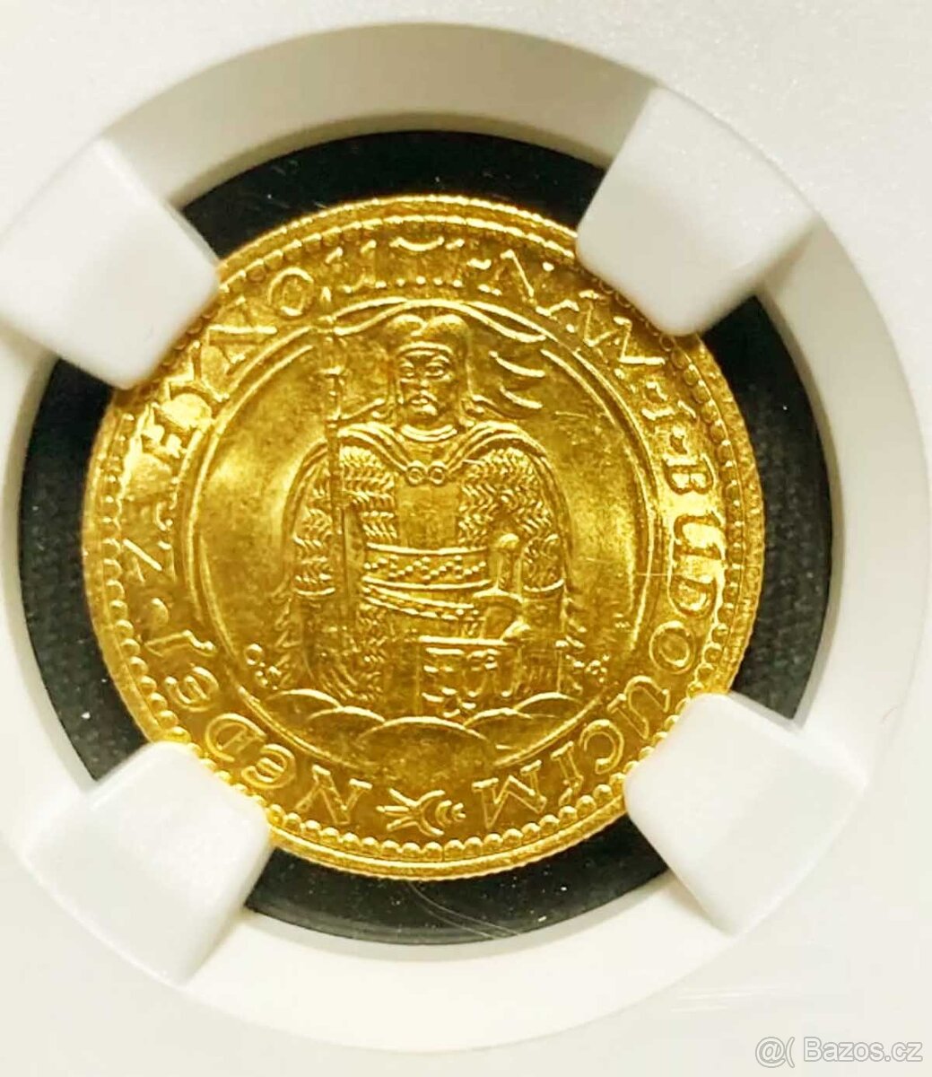 Svatováclavský dukát 1926, certifikace NGC MS 65 - 3