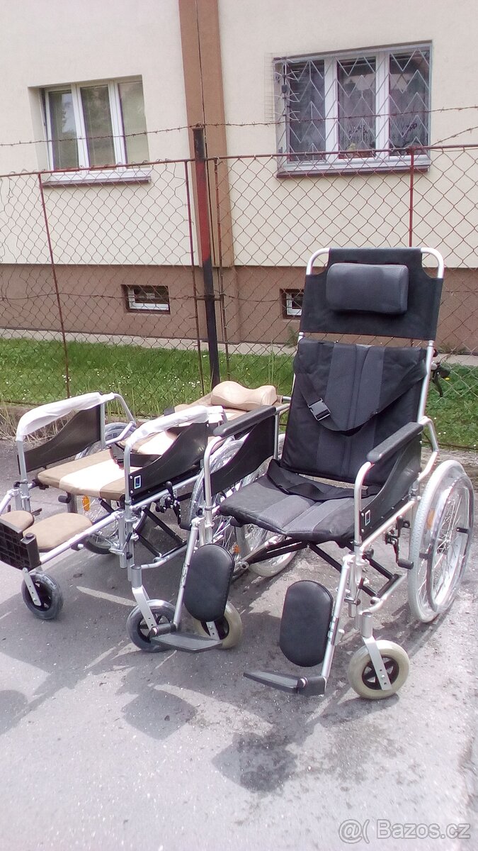 INVALIDNÍ VOZÍK-45 CM,POLOHOVACÍ 90°-ZASÍLÁM PO ČR - 3