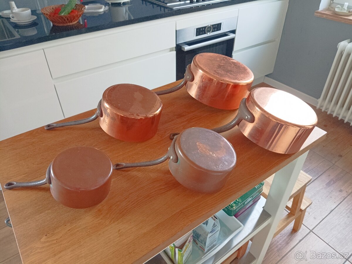 KVALITNÍ MĚDĚNÉ HRNCE TOURNUS FRANCIE 70. LÉTA - 3